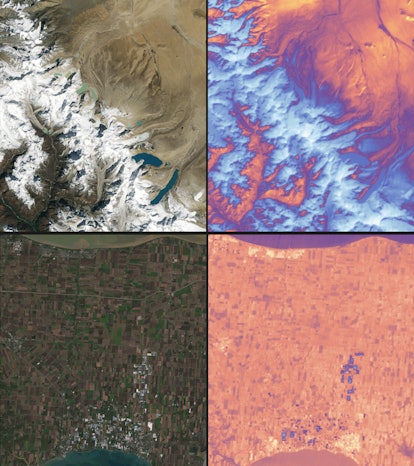 images of Earth from NASA Landsat 9 satellite