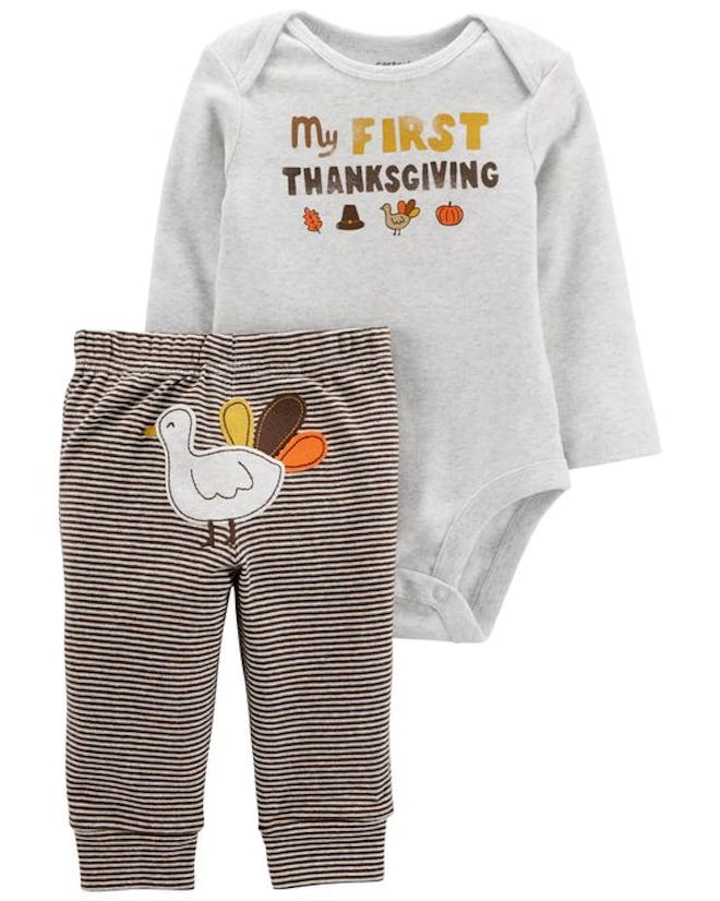 2-Piece Thanksgiving Bodysuit Pant Set