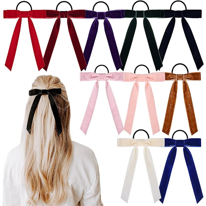 Aileam Velvet Hair Ribbon Elastics (10-Pack)