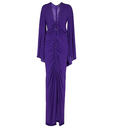 Purple Ruched Maxi Dress from Tom Ford, available to shop on Mytheresa.