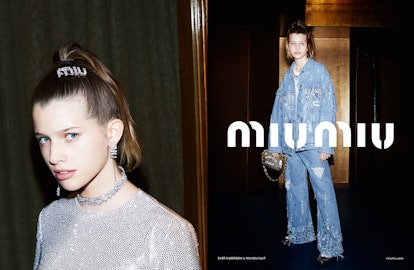 Miu Miu's holiday 2021 campaign photo. 