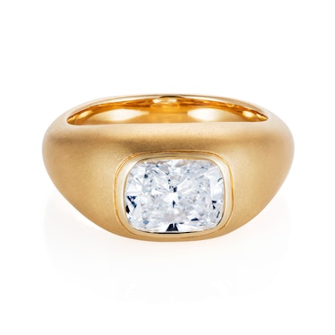 Thelma West Custom Diamond and Gold Chunky Engagement Ring