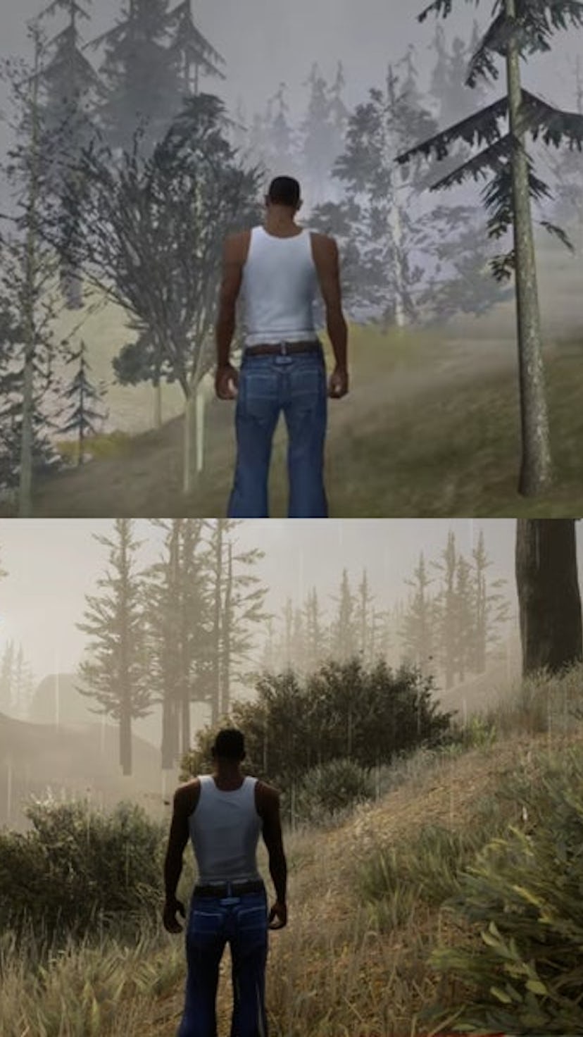 GTA remastered before and after