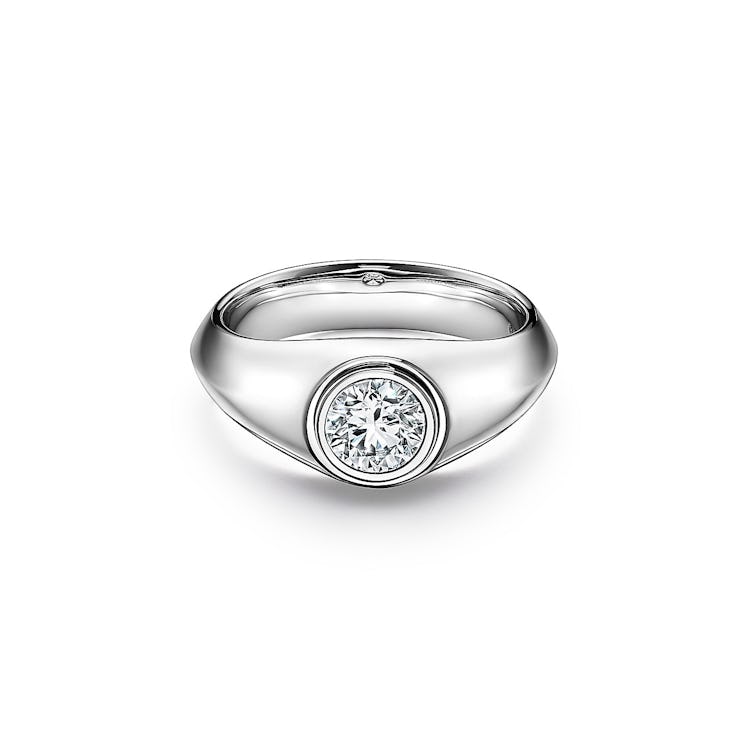 Tiffany & Co. Men's Engagement Ring in Platinum with a Round Brilliant Diamond 