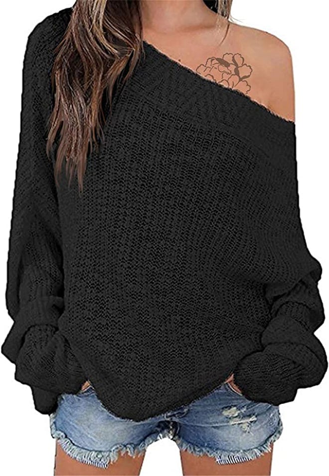 EXLURA Off-Shoulder Sweater