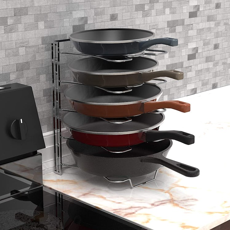 SimpleHouseware 5 Adjustable Pot and Pan Organizer Rack