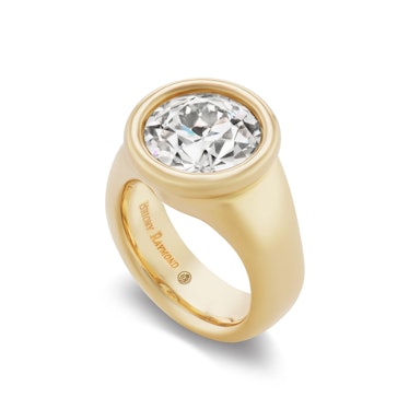Briony Raymond Bezel Set Old Euro Diamond Chunky Engagement Ring