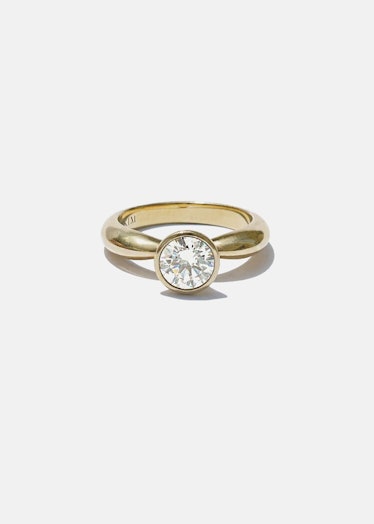 KatKim Brilliant Cut Diamond Bezel Set Ring