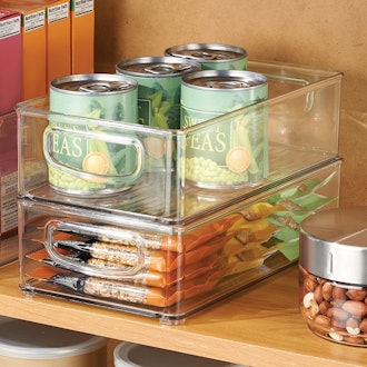 mDesign Plastic Food Storage Bins with Handles (4-Pack)