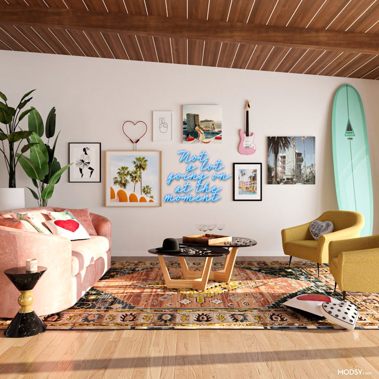 This living room is based off of "22" on Taylor Swift's 'Red' album.
