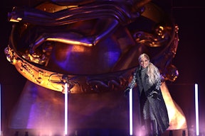 Mary J. Blige performs at Chanel’s celebration the debut of Chanel No. 5 in the Stars at Rockefeller...