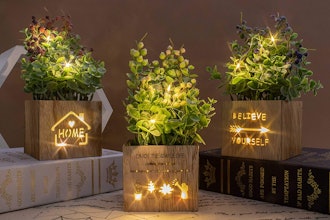 BEGONDIS Artificial Flowers with Led Lights (3-Pack)