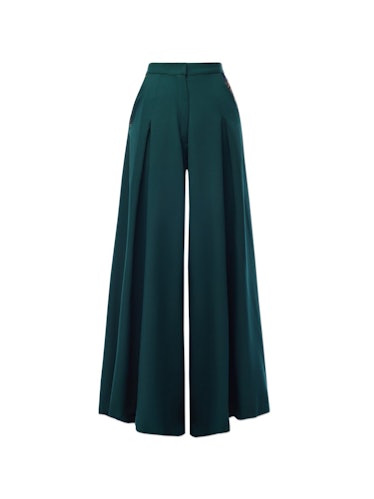 Embroidered Wide-Leg Pants Christie Brown