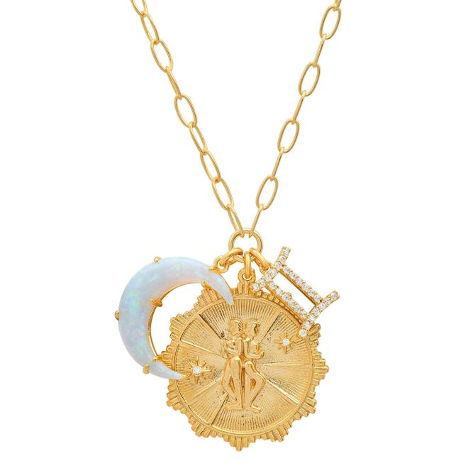 Opal Zodiac Charm Pendant Necklace from TAI jewelry.