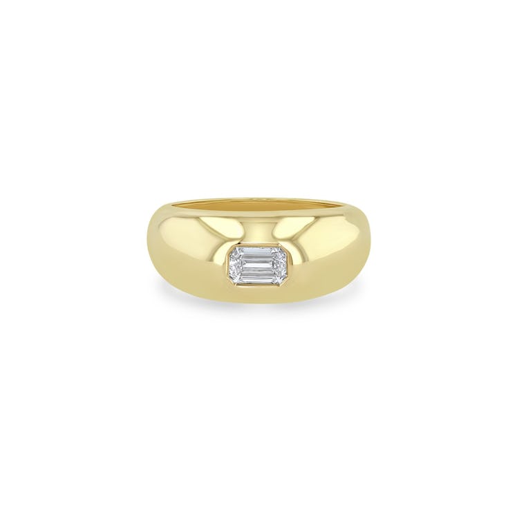 Zoë Chicco 14k Emerald-Cut Diamond Medium Aura Ring