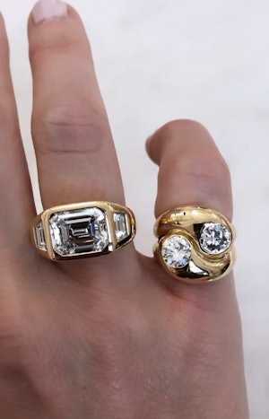 Diamond chunky engagement rings by Brent Neale.