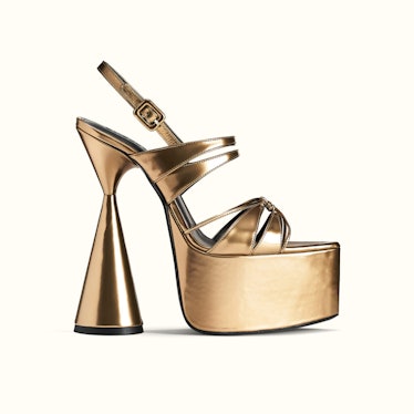 Metallic bronze Belle platform sandals from D'ACCORI.