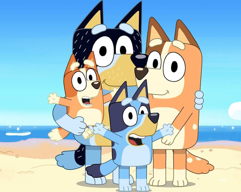 A collection of children's shows like 'Bluey' 