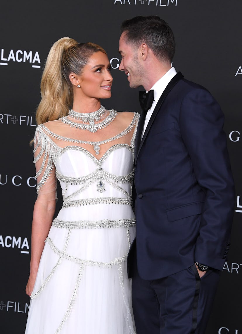 Paris Hilton, Carter Reum arrives at the 10th Annual LACMA ART+FILM GALA