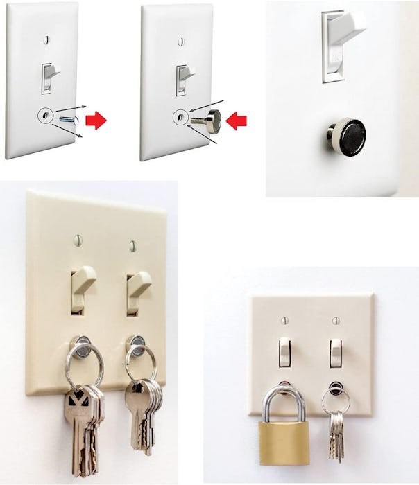 UbiGear Magnetic Switch Plate Key Racks (4-Pack)