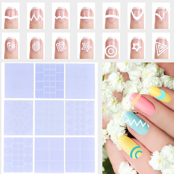 eBoot Nail Art Design Stencils French Tip Guides (1275 Pieces)