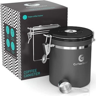 Coffee Gator Stainless Steel Coffee Grounds and Beans Container Canister 