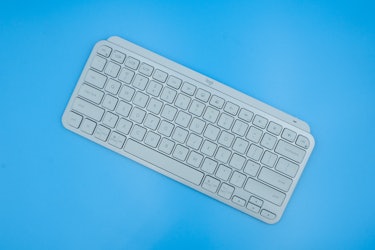 The Logitech MX Keys Mini keyboard is slim and looks good.
