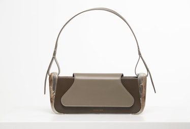 2022 handbags ethically sourced material brown leather and bio resin 