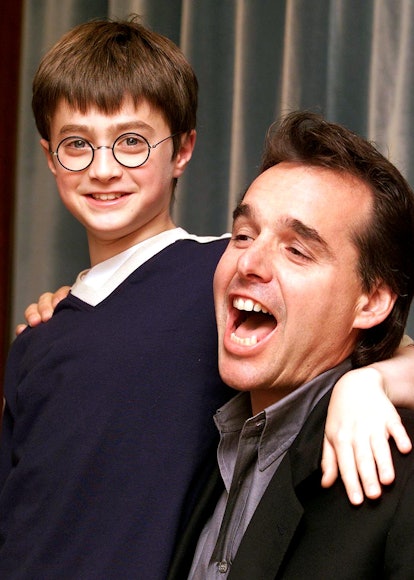 Daniel Radcliffe, the star of the new Harry Potter movie, poses with the director of the movie, Chri...