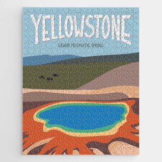 Grand Prismatic Spring, Yellowstone National Park, Wyoming Travel Poster Jigsaw Puzzle