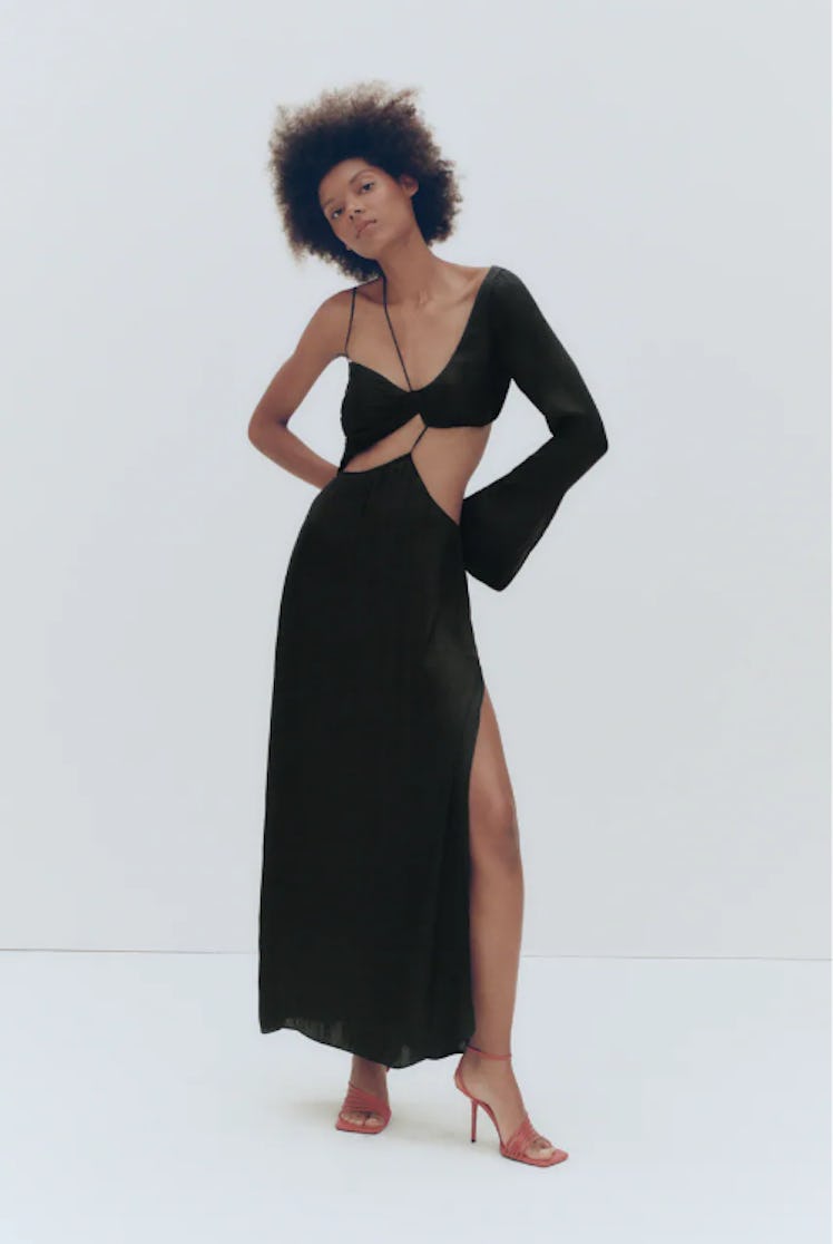 Zara's black cut out midi dress. 