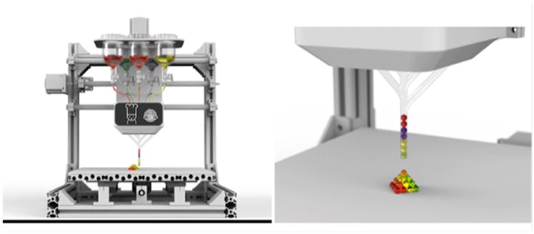 3d food printer mock-up in space