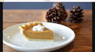 This Thanksgiving Zoom background will put you in the mood for pumpkin pie. 