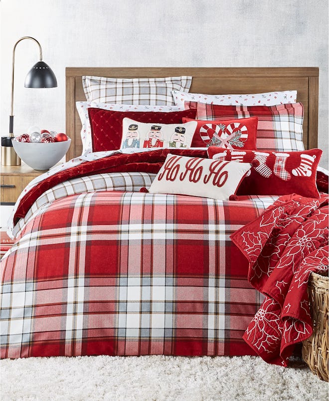Holiday Flannel Red Plaid Twin Duvet Cover