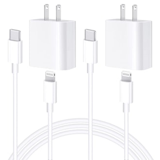 CXX 20W USB-C Fast Charger With 6 Ft. USB-C to Lightning Cable (2-Pack)