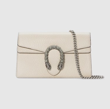 2022 handbag trends silver hardware ivory leather Gucci bag 
