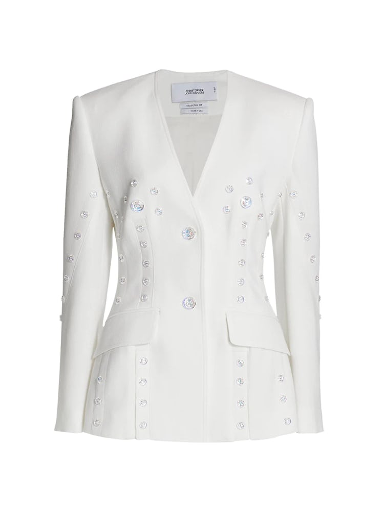 Christopher John Rogers Swarovski Crystal-Embellished Jacket