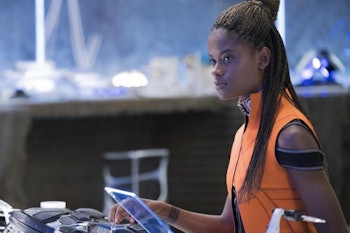 Laetitia Wright as Shuri in the 'Black Panther' movie