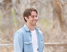 Greg Grippo smiles at Katie Thurston on an episode of her season of The Bachelorette.
