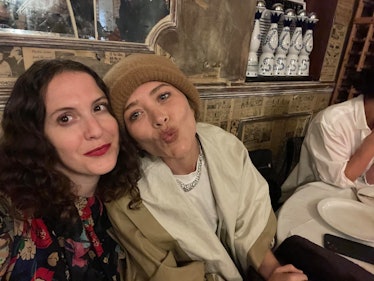 Sara Moonves and Mary-Kate Olsen posing for a photo at Emilio’s Ballato restaurant in Manhattan