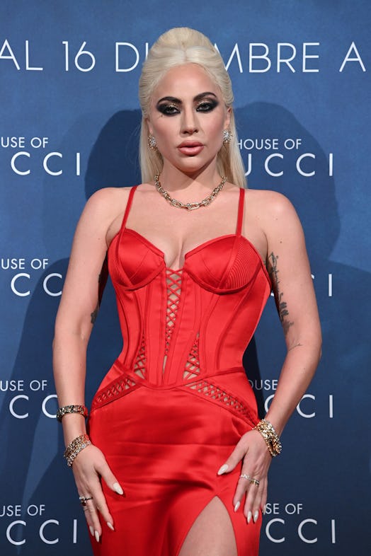 Lady Gaga attends the photocall of the Italian premiere of the movie "House Of Gucci"