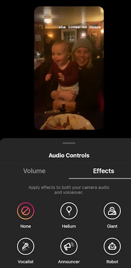 How to use voice effects on Instagram Reels example.