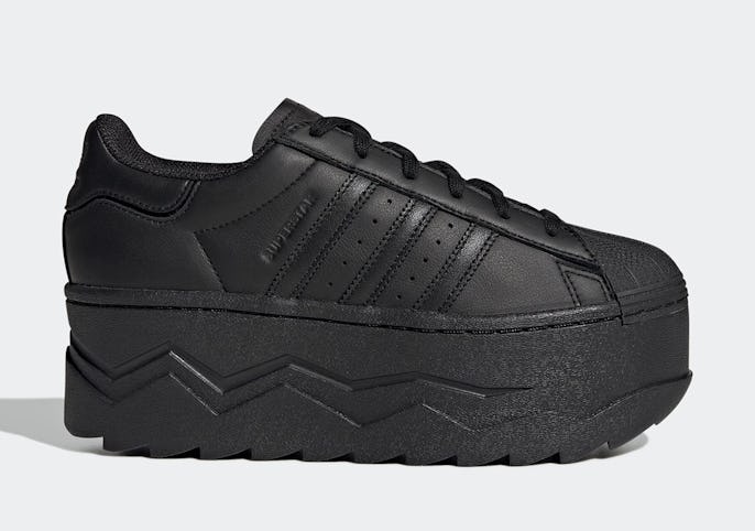 Adidas all-black platform Superstar sneaker