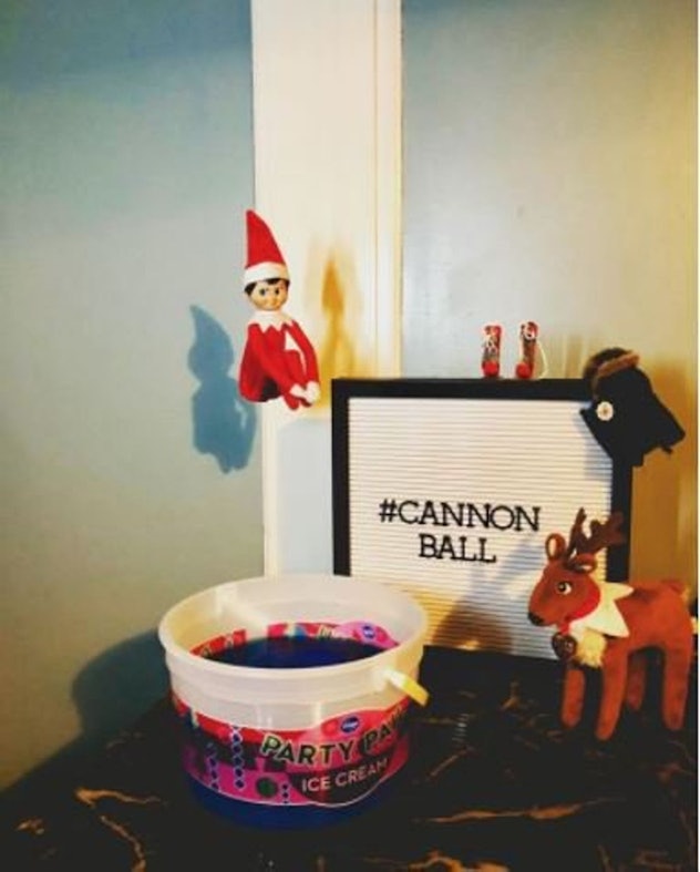 Make your elf do a cannonball.
