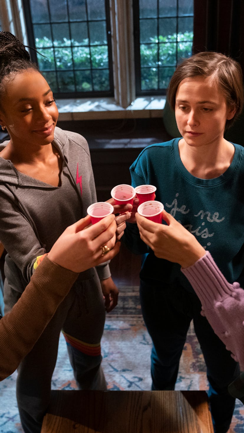 Reneé Rapp, Alyah Chanelle Scott, Pauline Chalamet, Amrit Kaur in 'The Sex Lives of College Girls'