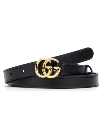 GG Marmont Thin Belt Shiny Gold Hardware