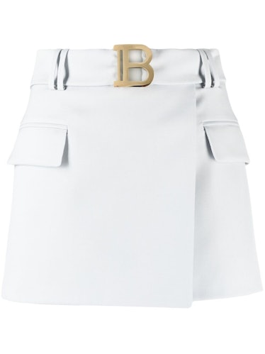 Balmain's belted mini skirt. 