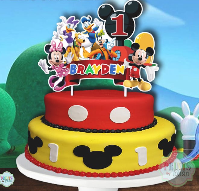 Image of a Mickey Mouse-themed cake topper.