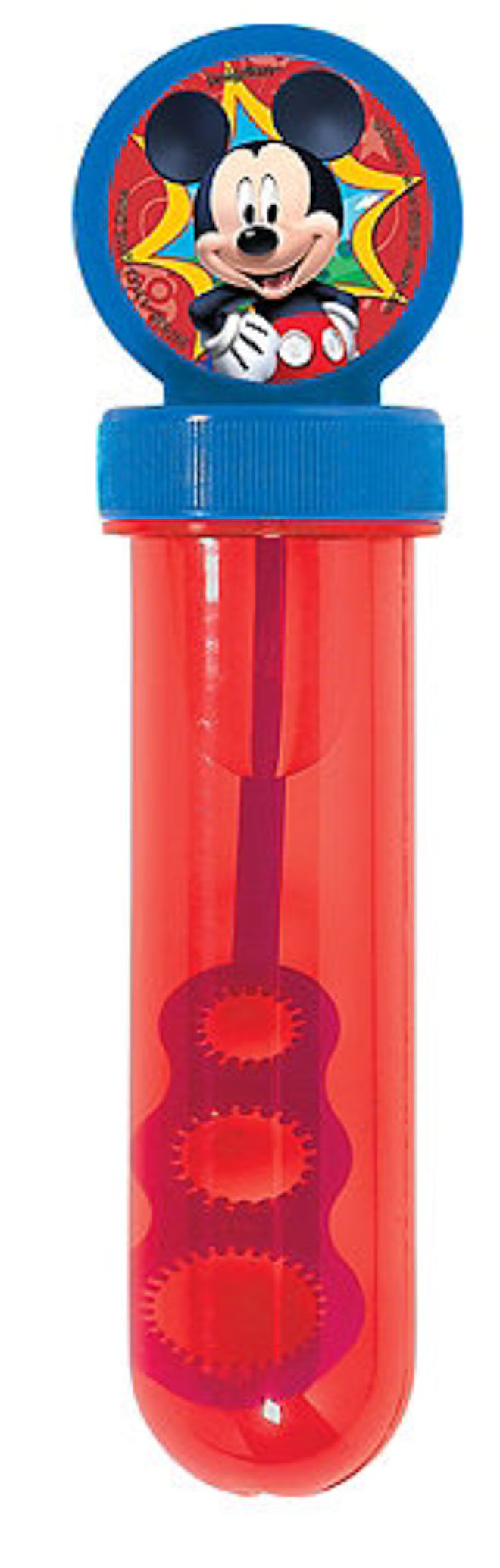 Image of a tube of bubbles, with a Mickey Mouse character topper.