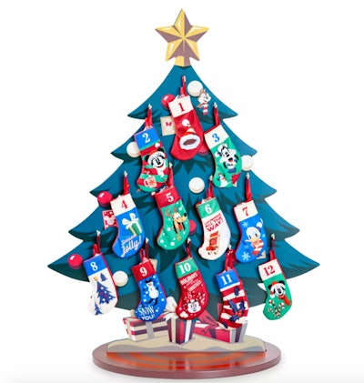disney 12 days advent calendar featuring stocking ornaments w keys inside